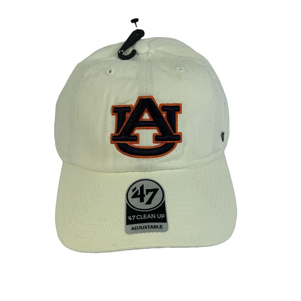 '47 Brand Hat Mens One Size Clean Up Auburn Tigers White Cotton Adjustable Cap